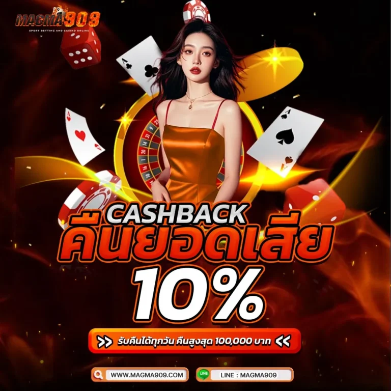คืนยอดเสีย 10% MAGMA909 สล็อตคาสิโนจ่ายคืนสูง
